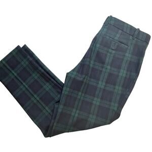 Women's Plaid J. Crew Maddie Pants sz 8 Green Blue Plaid Pants
